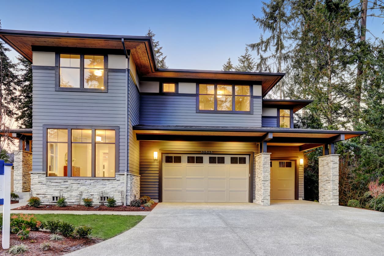 Exterior home renovation before final facade improvements