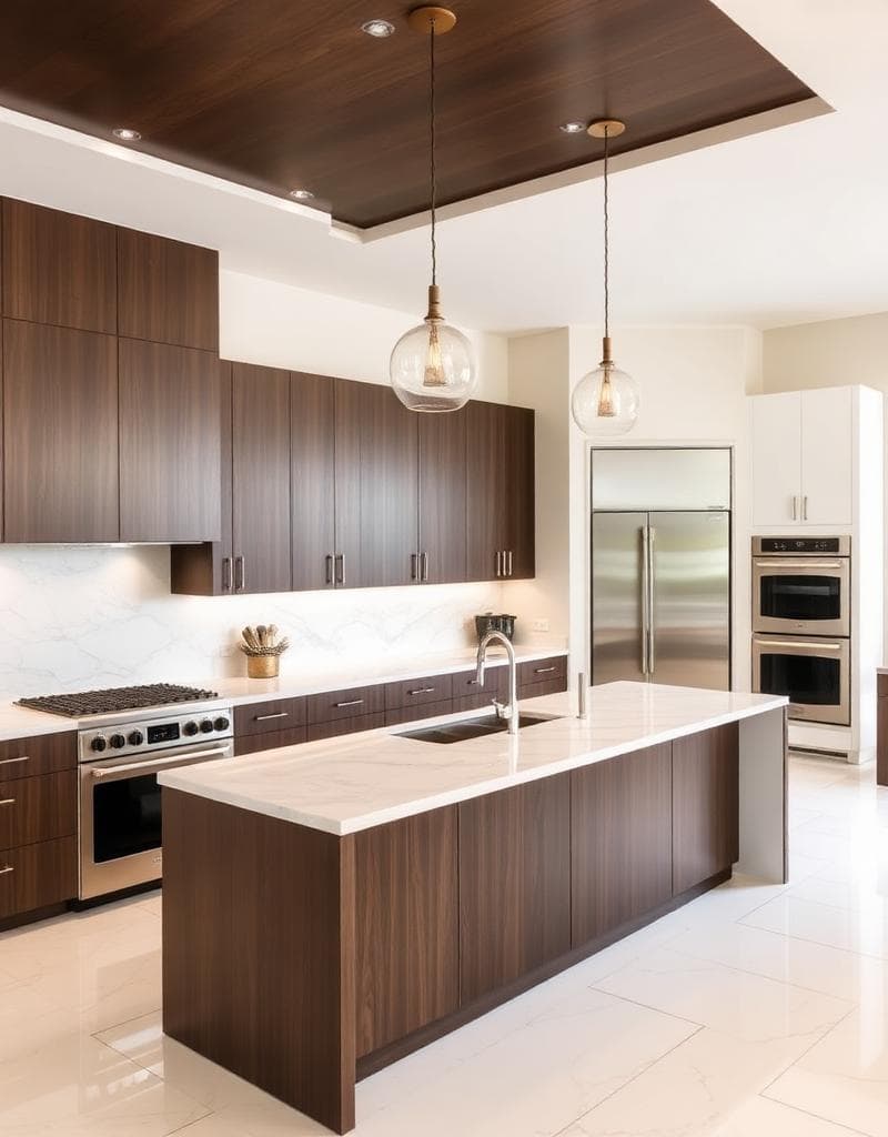 Modern kitchen renovation with a large island and custom cabinetry