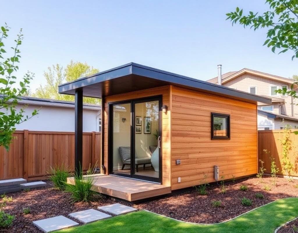 Detached two-bedroom ADU in a Mission Viejo backyard with matching exterior architecture